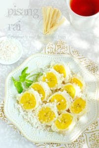 Pisang Rai is Steamed plantain with coconut from Balinese Cuisine