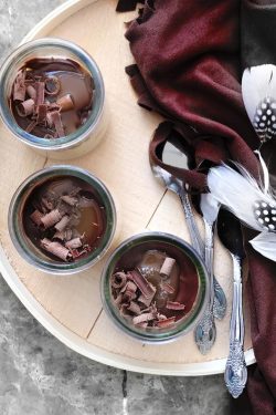 Milk pudding with Chocolate topping (Eggless Recipe)