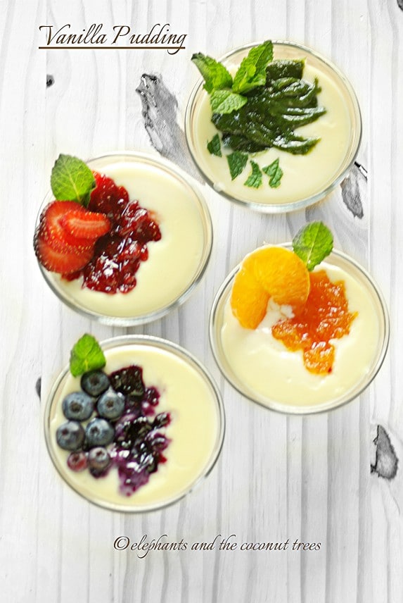 Toppings For Pudding Vanilla Pudding with Fruit Jam Topping