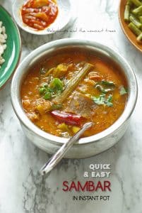 Kerala style sambar in instant pot without tamarind