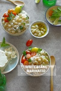 white beans marinated in herb oil